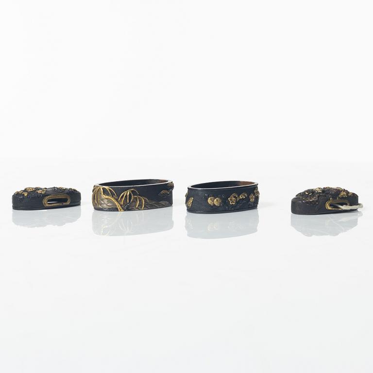 Fuchi och kashira, två par, Japan, Meji.