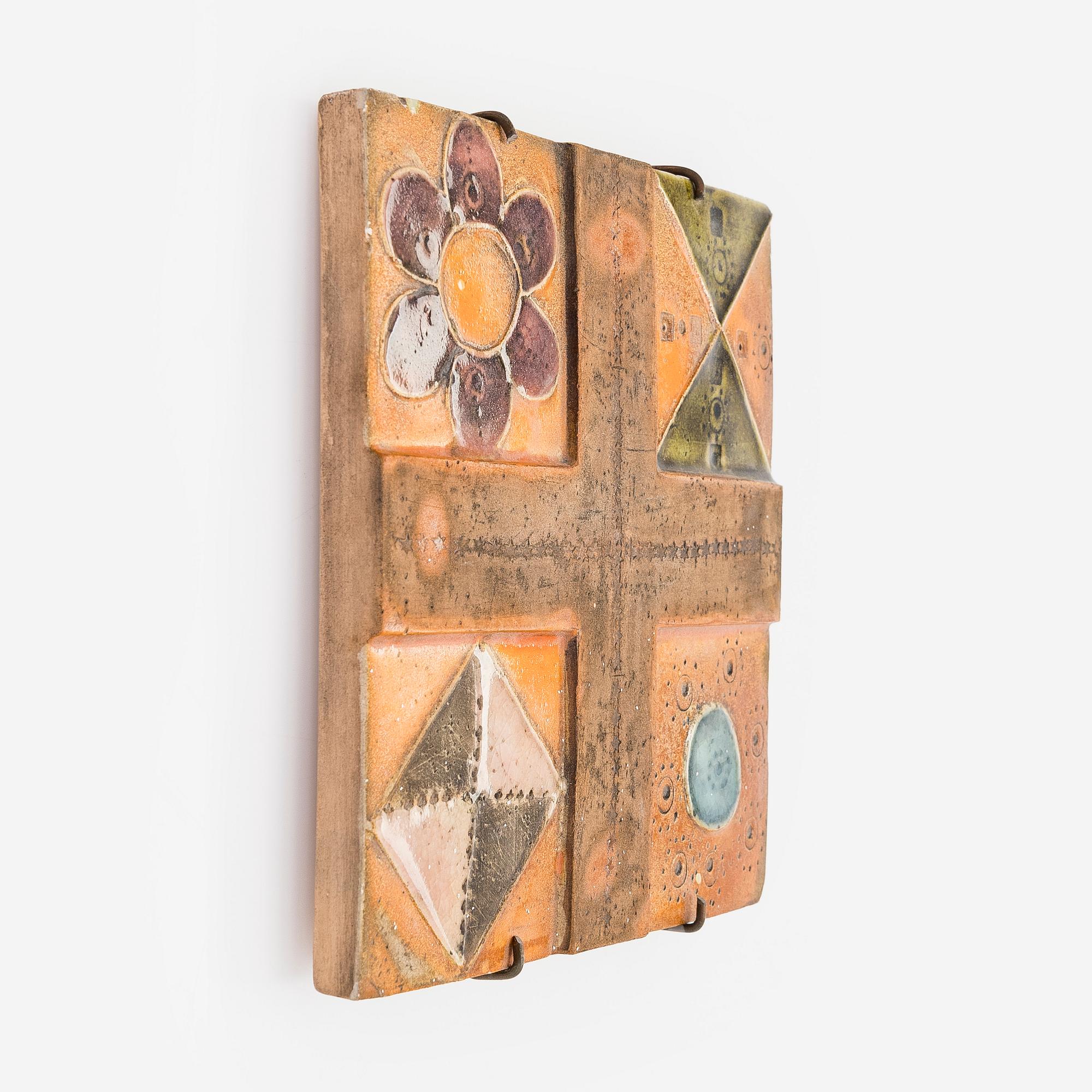 Rut Bryk, relief, stoneware, signed BRYK.