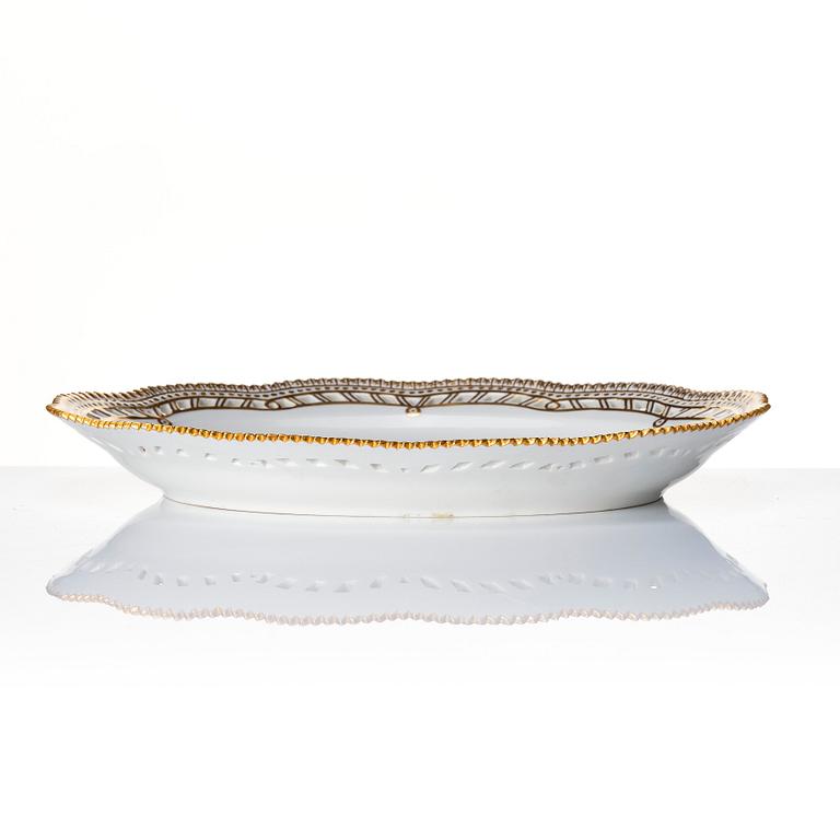 A Royal Copenhagen 'Flora Danica' bowl and serving dish, Denmark, 20th Century.