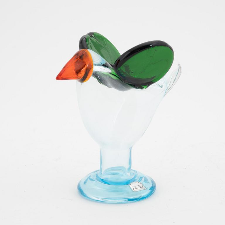 Oiva Toikka, a signed glass bird, Nuutajärvi Notsjö.