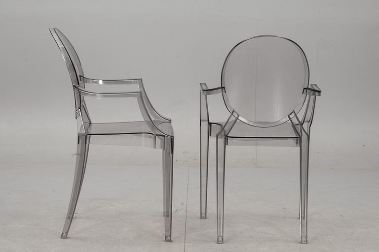 KARMSTOLAR, ett par, "Louis Ghost", Philippe Starck för Kartell.