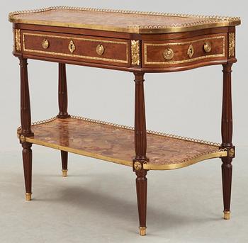 A Louis XVI late 18th century console desserte by F. Schey, master in Paris 1777.