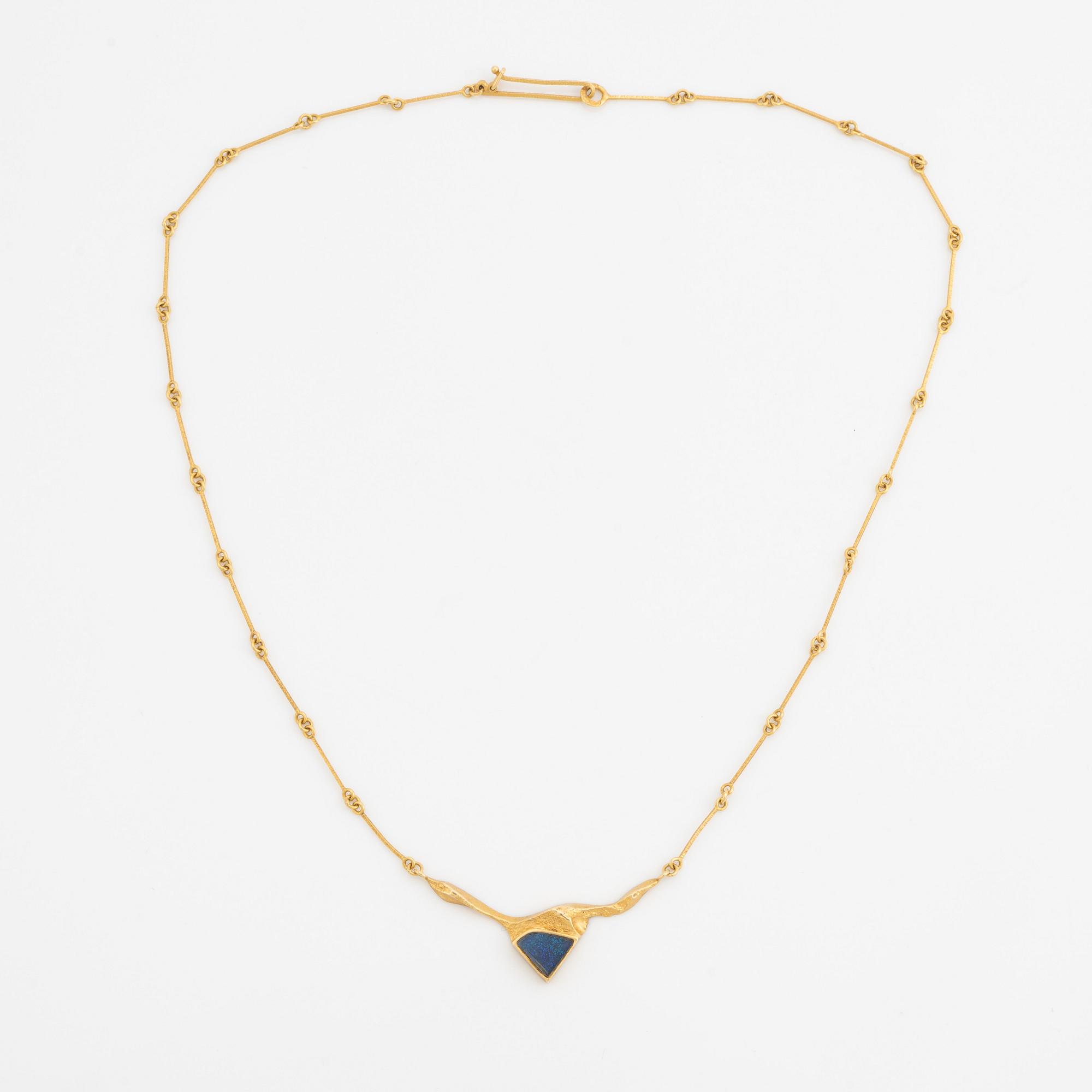 Björn Weckström, An 18K gold Lapponia necklace "Kalypso" with an opal triplette.