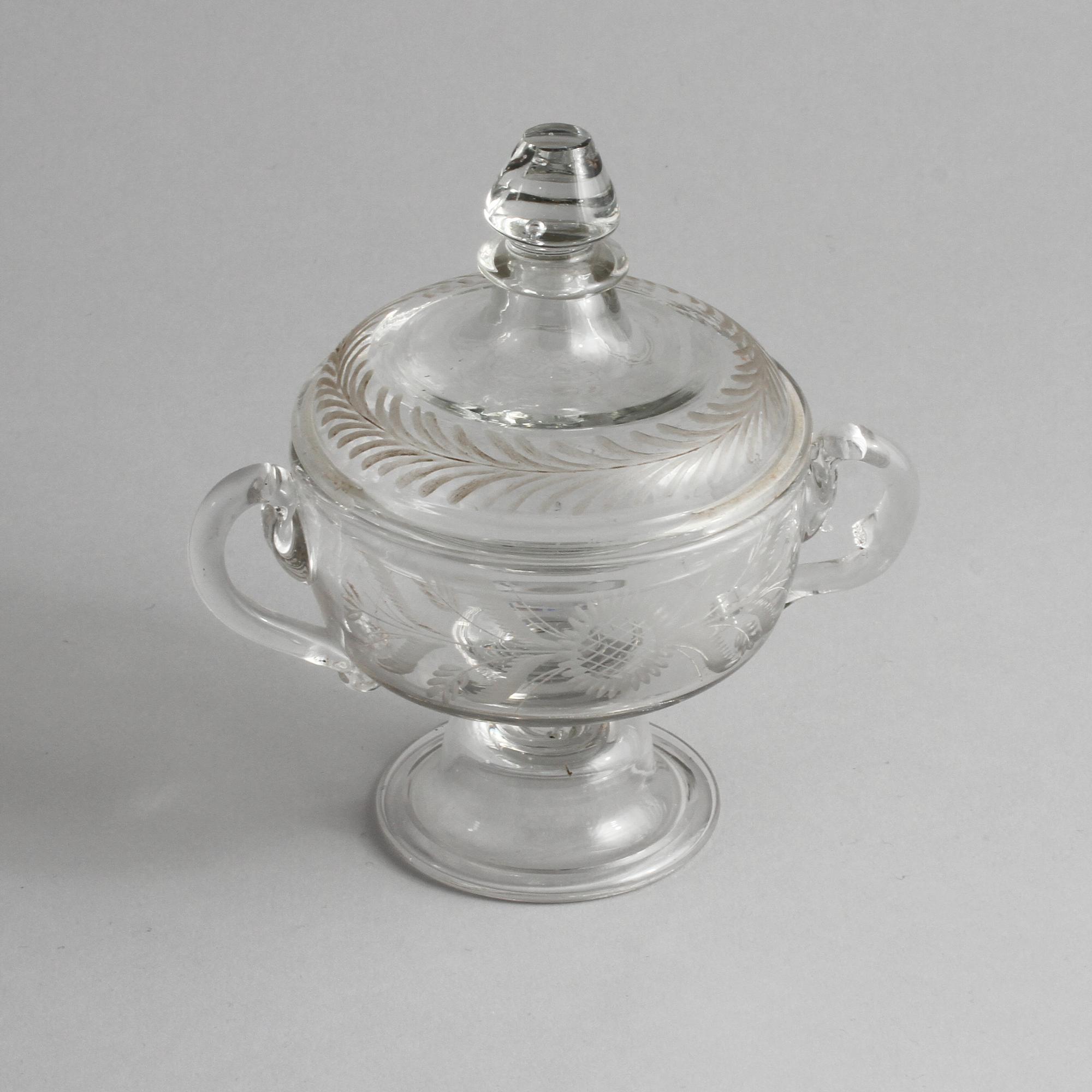 SMÖRASK, glas, 1700-tal.