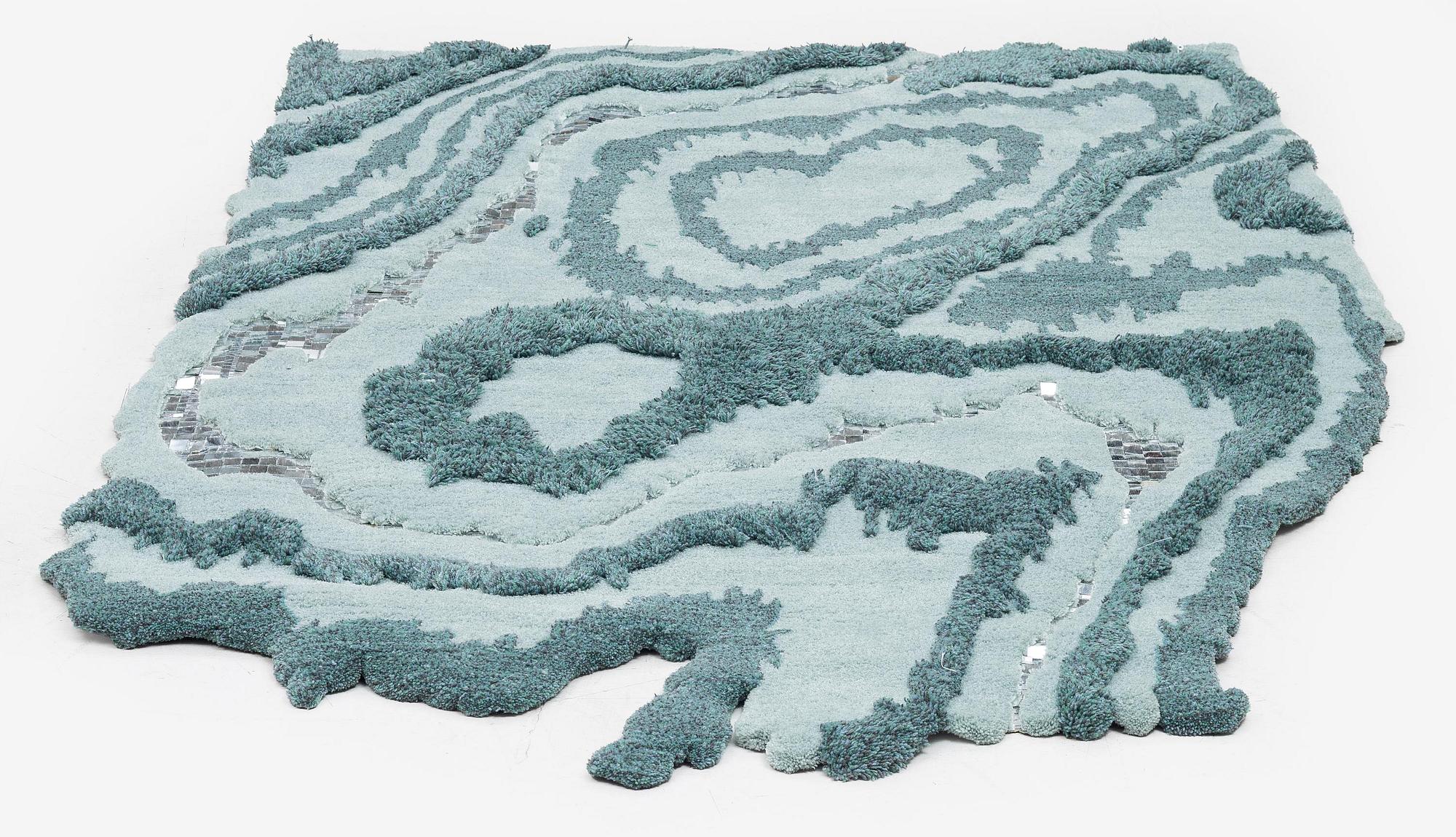 Jonathan ”Ollio” Josefsson, matta, 2 delar, tuftad i relief, ca 250 x178 resp 130 x  73 cm.