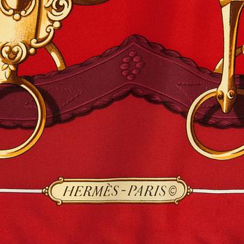 HERMÈS, a silk scarf, "Profile" / "Sellerie".