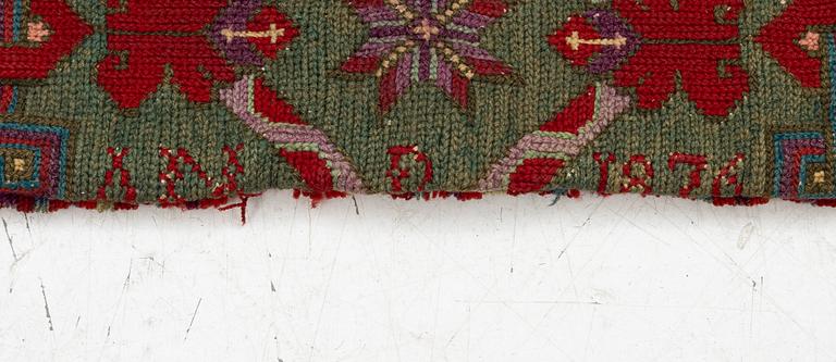 Sled cushion, approx. 103 x 44 cm.