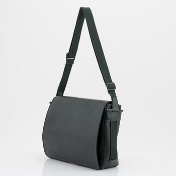 Louis Vuitton, a green taiga 'Abbesses' bag, 1998.