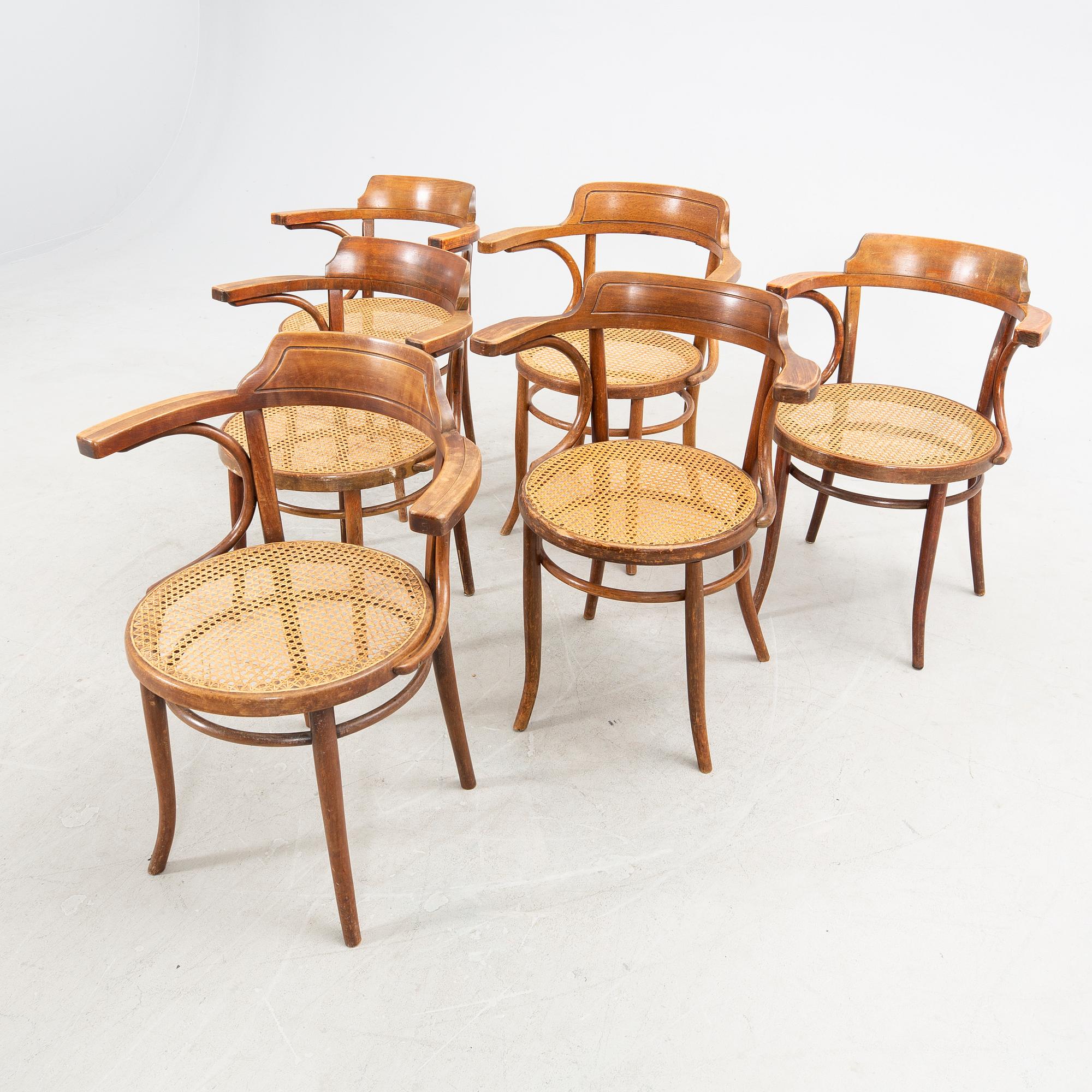 Karmstolar 6 st Ligna och Thonet 1900-talets början.