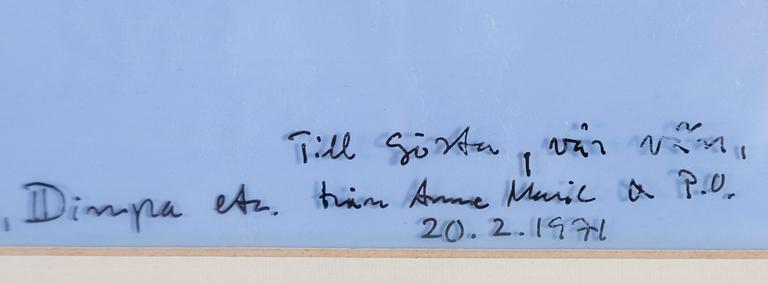 Per Olof Ultvedt, "För D som i Dröm, Dag, Diligens, Dimpa etc".