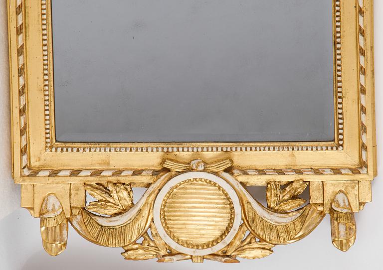 A Gustavian mirror, late 18th Century.