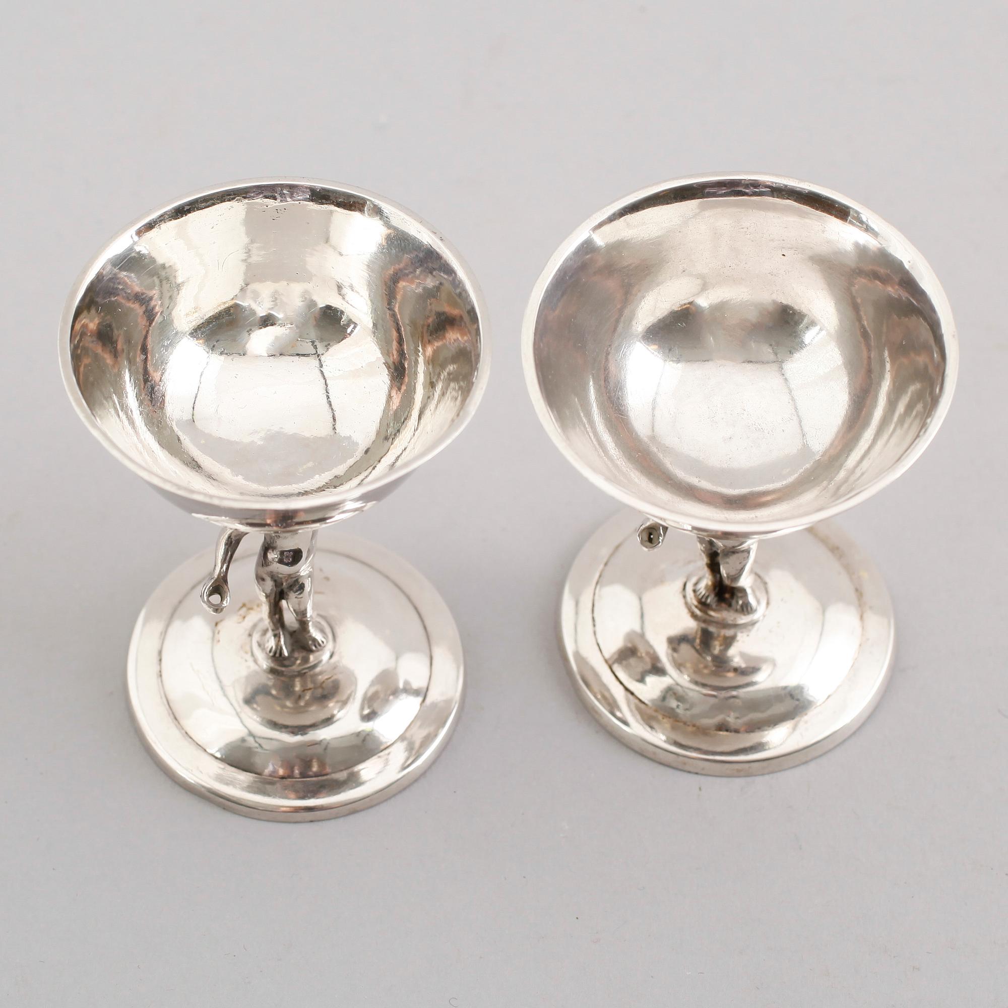 SALTKAR, 1 par, silver, sydeuropa, 1800-/1900-tal.