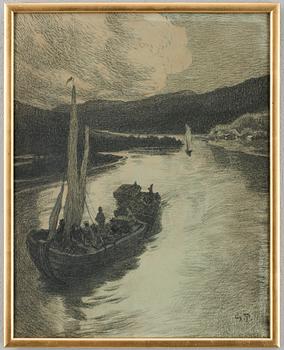 Georg Pauli · GEORG PAULI, blandteknik, monogramsignerad GP.