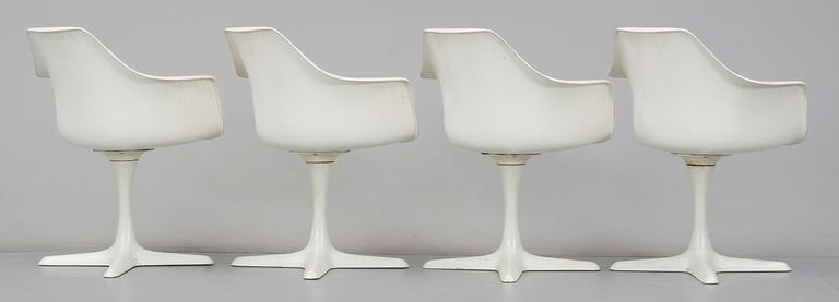 BORD OCH STOLAR, 1+4st, "Tulip", Robin Day, Arkana, England. Formgivna 1950-tal.