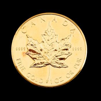 GULDMYNT, fine gold, 50 dollar, Elizabeth II, Canada, 1983. Vikt ca 31 gram.