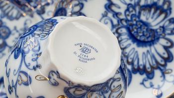 KAFFESERVIS, 14+3 delar, porslin, "Singing Birds", Lomonosov, Ryssland.