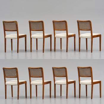 Axel Larsson, a rare set of eight chairs model "1030", Svenska Möbelfabrikerna, Bodafors, 1930s.
