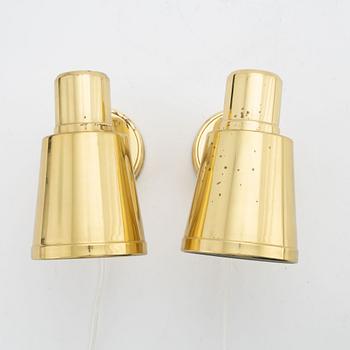 Vägglampor, ett par, Bröderna Johansson Autometall, Skellefteå, 1960-tal.