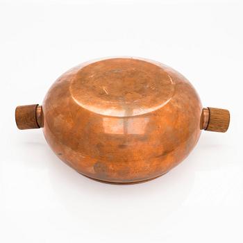 Maija Heikinheimo, a mid-20th-century copper bowl with lid, manufacturer Valaistustyö for Artek.