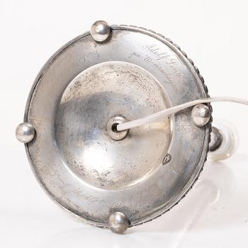 Bordslampa, silver, Stockholm 1929.