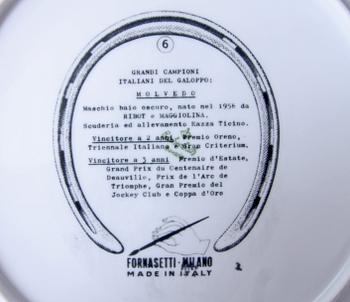 TALLRIKAR, 6 st. Porslin, Fornasetti, Milano, Italien.