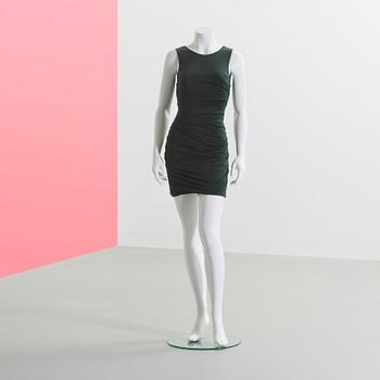 DOLCE & GABBANA, a darkgreen wool dress, size 38.