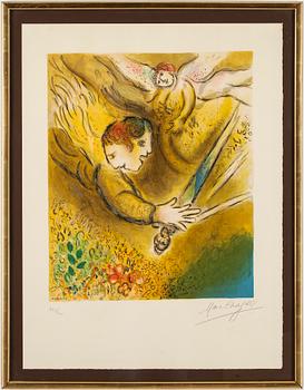 MARC CHAGALL, Färglitografi, 1974, av Charles Sorlier efter Marc Chagall, signerad och numrerad 163/200.