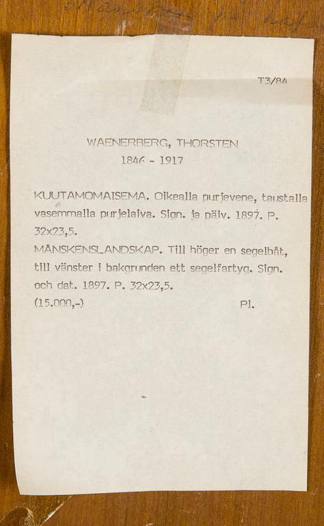 Thorsten Waenerberg, Purjelaivoja iltahämärässä.