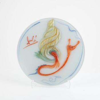 Salvador Dalí, plate, glass, Rosenthal Studio Linie, Germany, numbered 2744/3000, 1979.