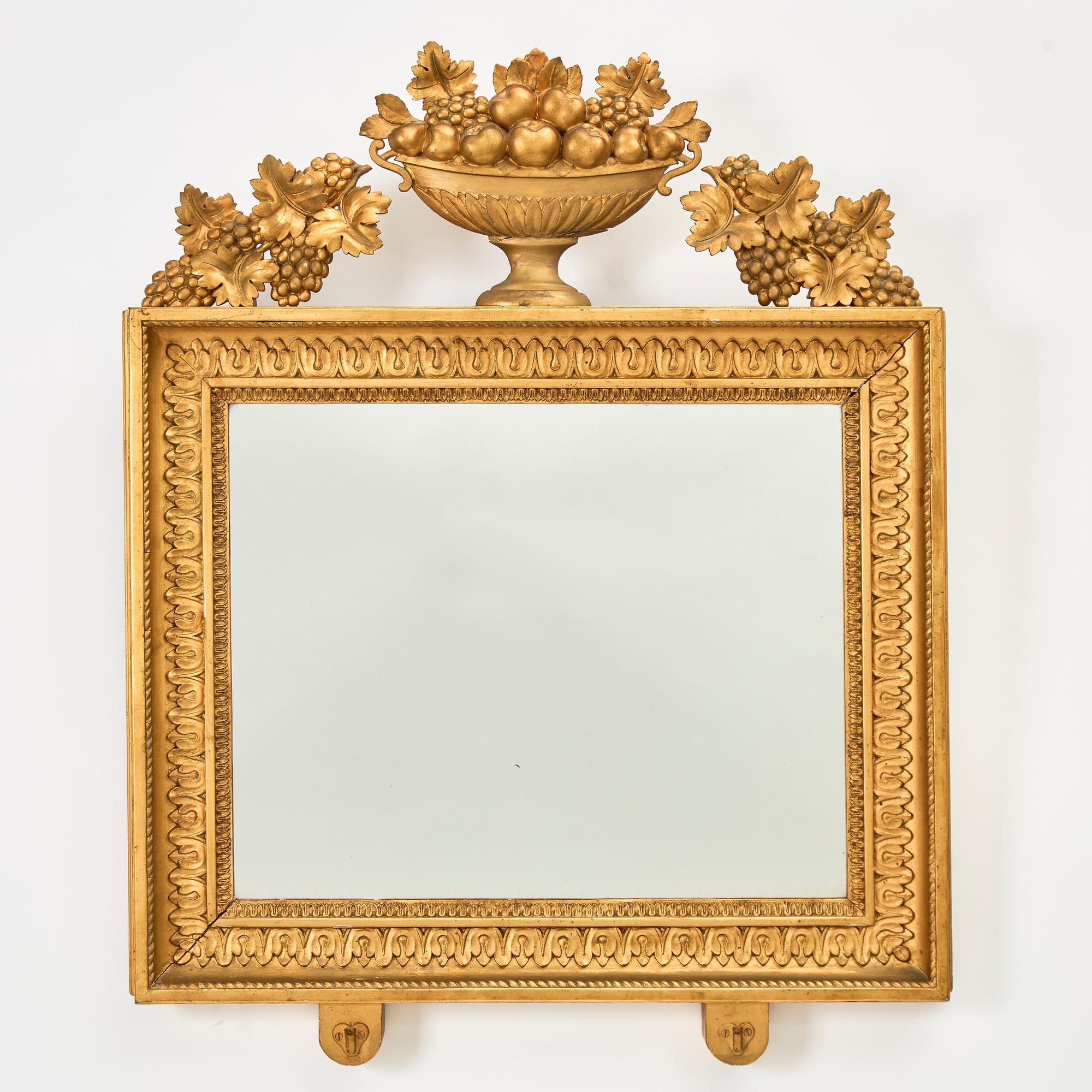 Petter Gustaf Bylander, a late Empire mirror wall sconce, PG Bylanders Spegelfabrik, Gothenburg, first half of the 19th Century.