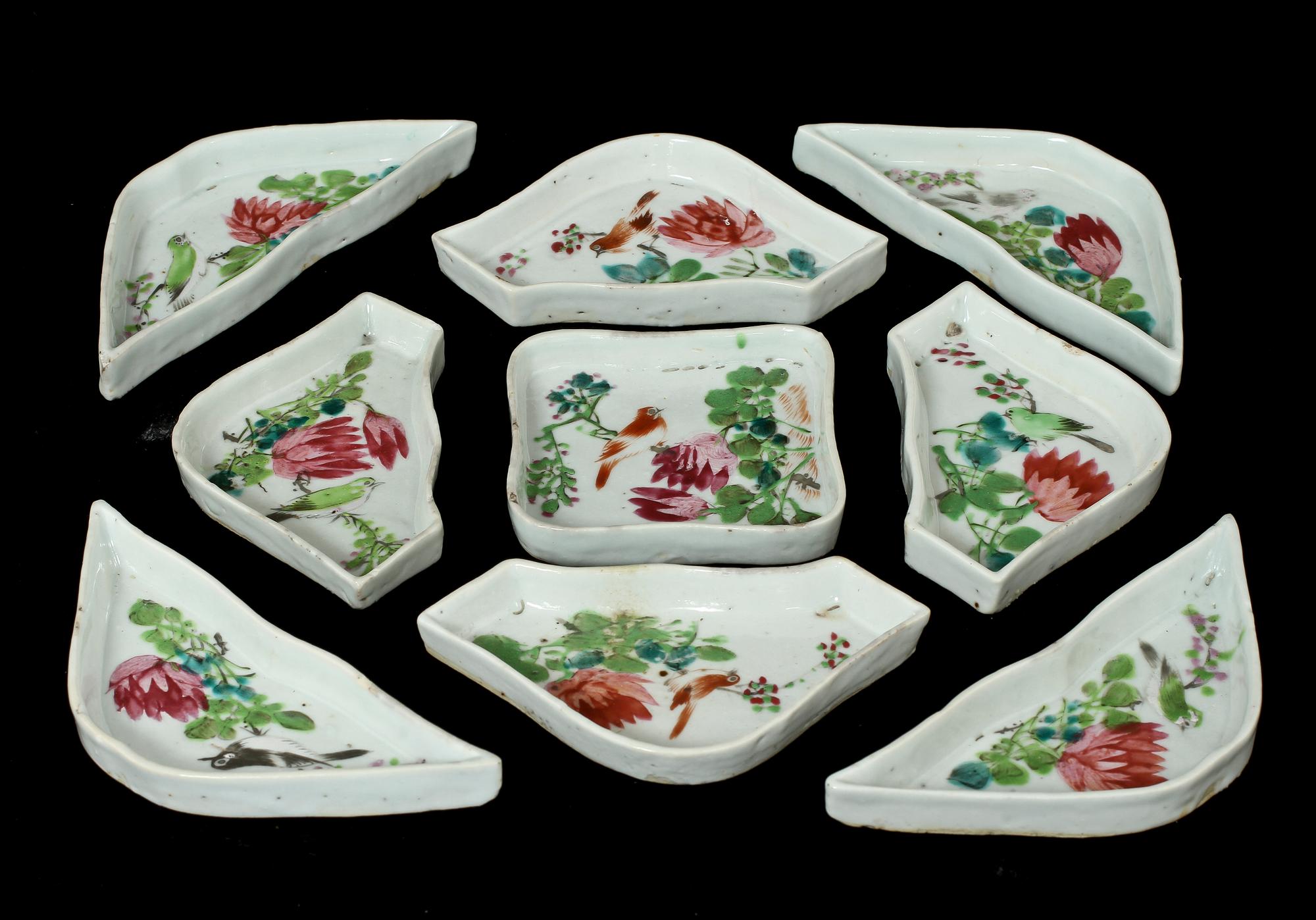KABARET, 9 delar, porslin, Kina, 1800-tal.