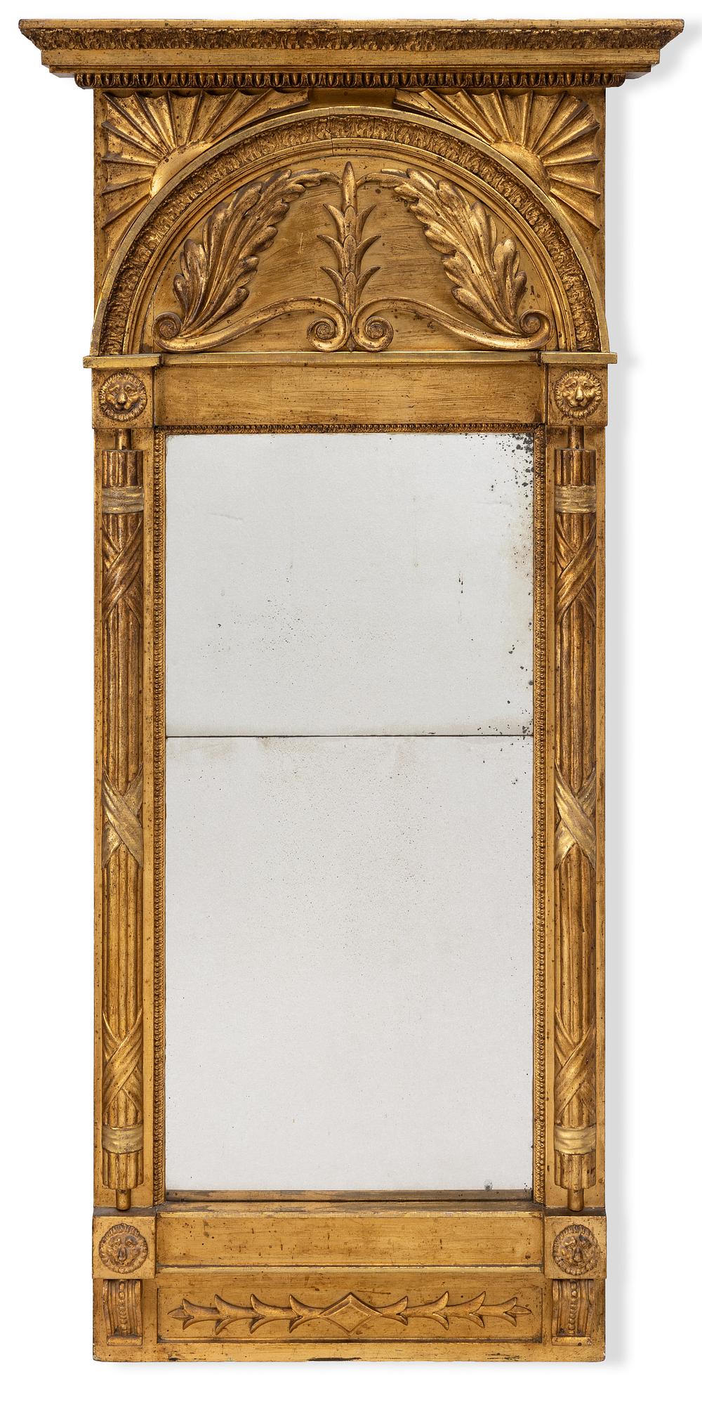 An Empire giltwood mirror by C. G. Hafström (master in Stockholm 1795-1815).