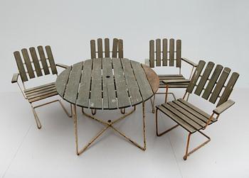 TRÄDGÅRDSMÖBEL, 5 delar, Grythyttan, 1900-talets mitt.