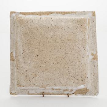 Kyllikki Salmenhaara, a stoneware tray signed KS.
