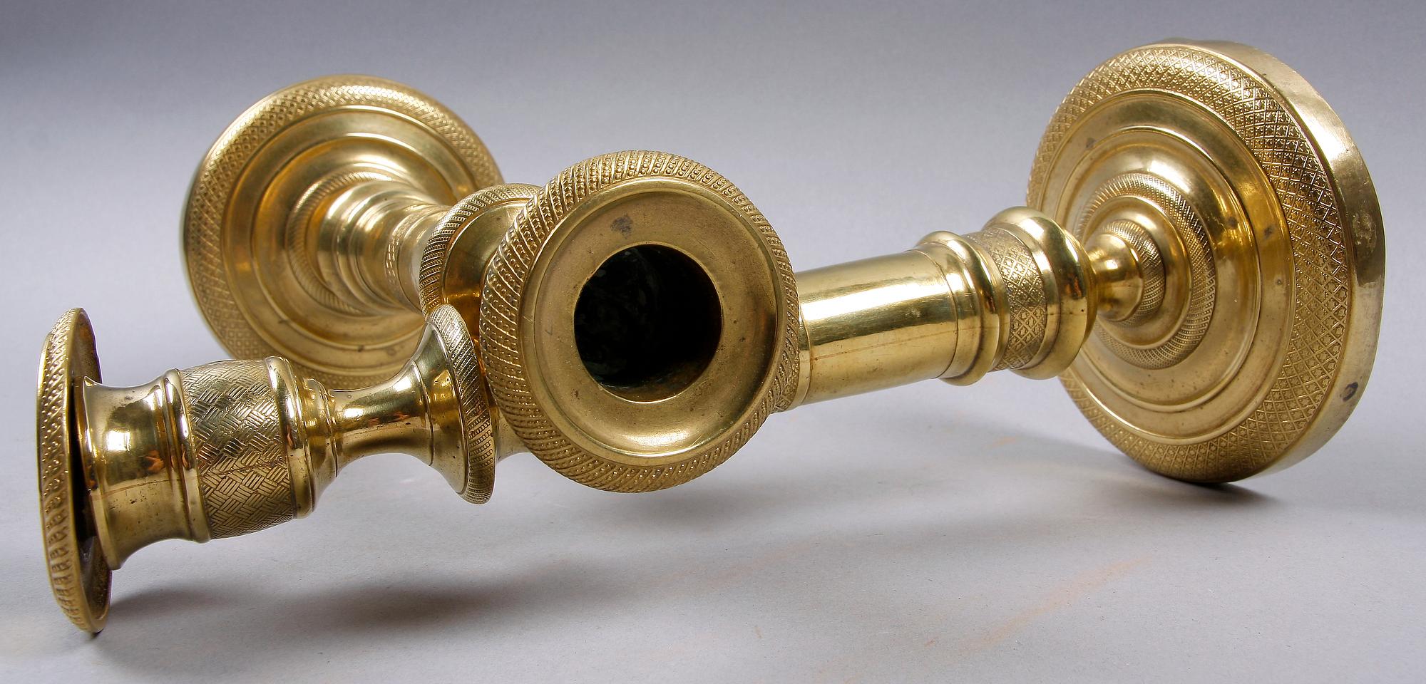 LJUSSTAKAR, ett par, senempire, 1800-talets första hälft.