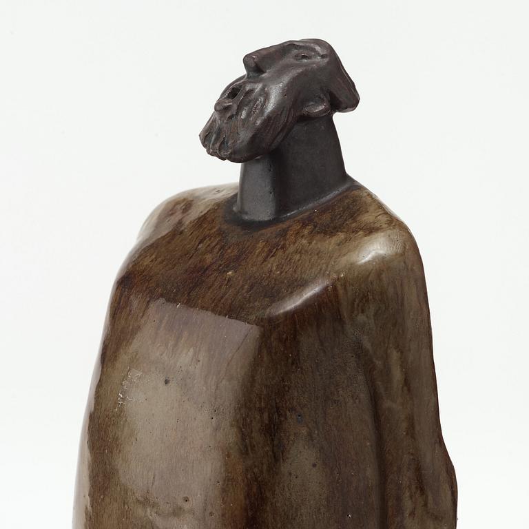 ÅKE HOLM, skulptur av stengods, "Mose med lagens tavlor", Höganäs 1950-tal.
