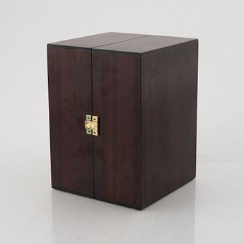 Pierre Forssell, eight gilded cups and a bottle, in a box, Skultuna, Sweden.