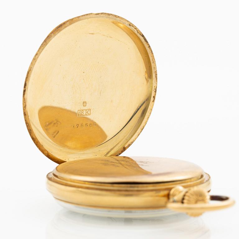 Pocket watch, 18K gold, 50.5 mm.