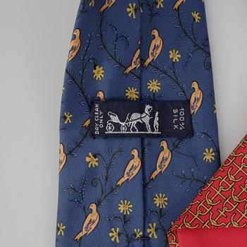 SLIPSAR, 3 st, siden, Hermès, 1900-talets andra hälft.