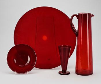 GLASSERVIS, 23 delar, glas, Rejmyre. 1900-talets mitt.