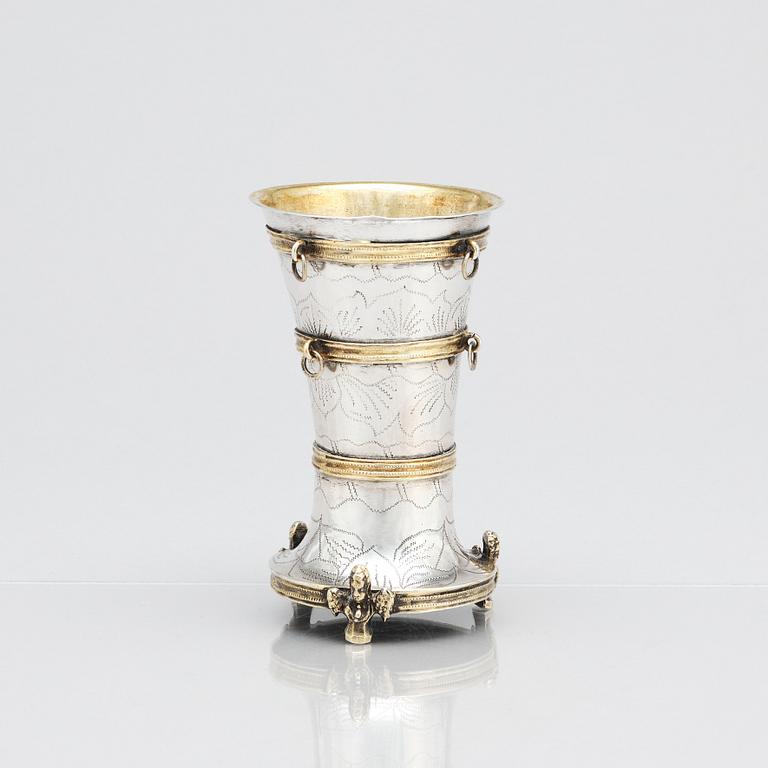 A Swedish Parcel-Gilt Silver Beaker, mark of Olof Löfvander d.ä., Luleå (1752-1784 (1789)).