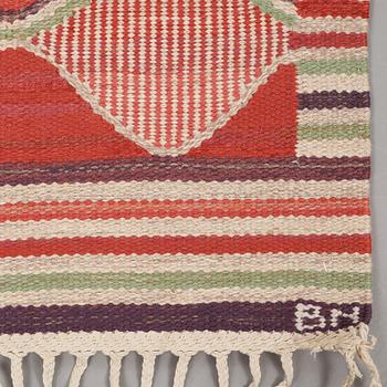 Barbro Nilsson, A CARPET, "Rödspättan", flat weave, ca 313 x 204 cm, signed AB MMF BN.