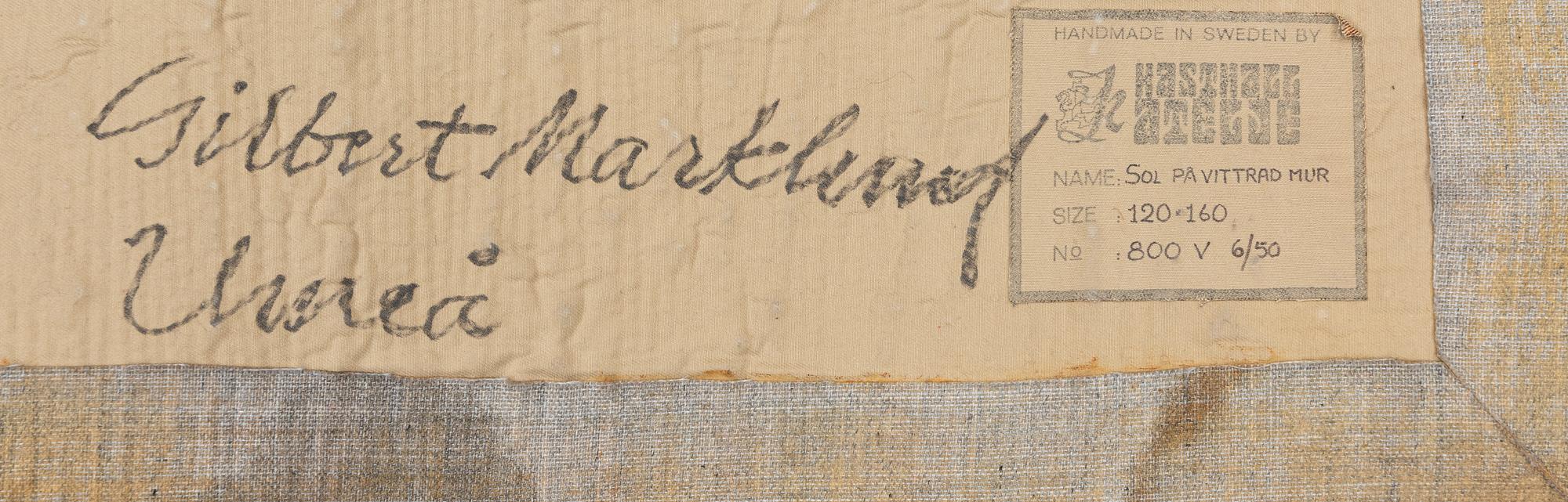 Gilbert Marklund, 'Sol på vittrad mur', Kasthall Ateljé, c. 160 x 120 cm.