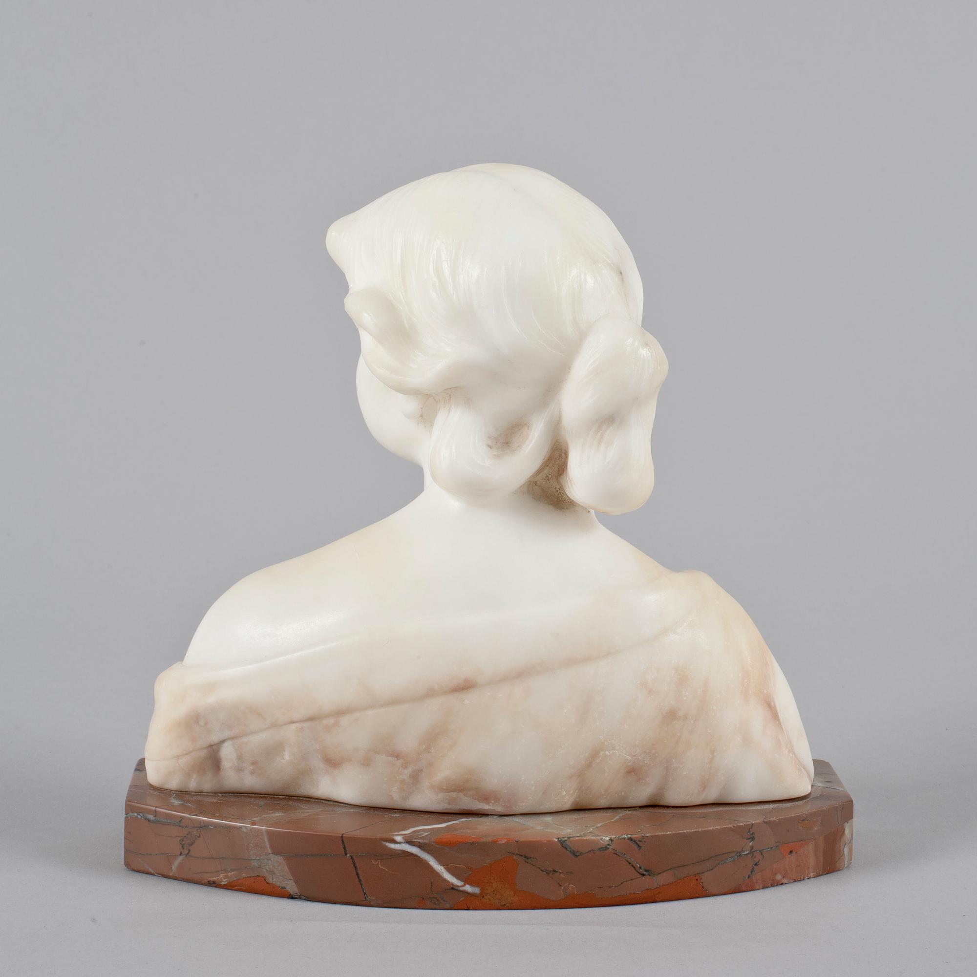 SKULPTUR, alabaster, Goldscheider, Wien, 1900-talets första hälft, otydl sign.