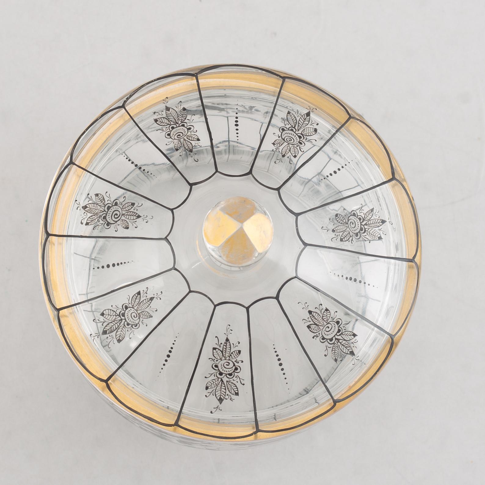 Adolf Beckert, tillskriven, bonbonjär, glas, Steinschönau, 1910-20-tal.