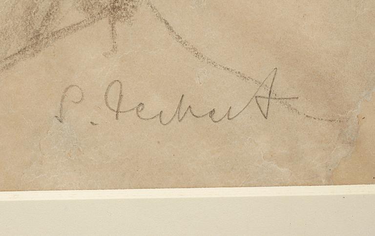 SIRI DERKERT, blyertsteckning, sign.