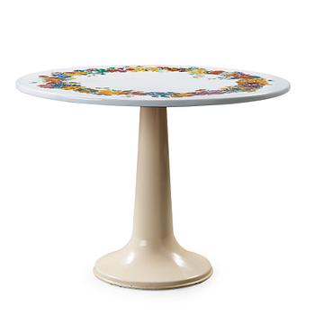 388. Piero Fornasetti, an enameled 'Corona d fiori' garden table, Milan, Italy and Svenskt Tenn Sweden, 1950-60's.