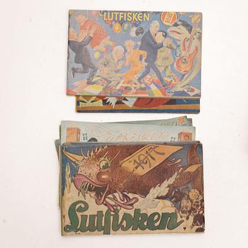 Serietidningar, 40 st, "Applåder & Visslingar", "Lutfisken" & "Kaspers Jul", 1917-1966.
