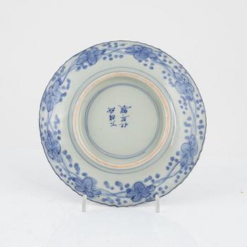 A blue and white Japanese dish, around 1900.