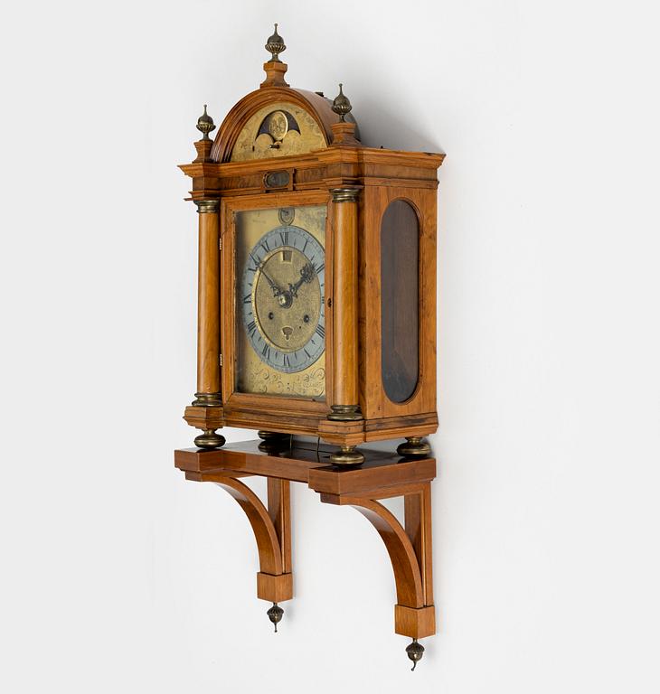 A Baroque wall clock by Johann Koch (watchmaker in Stockholm, royal watchmaker 1664-79).